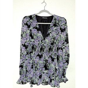 Purple floral blouse NWOT